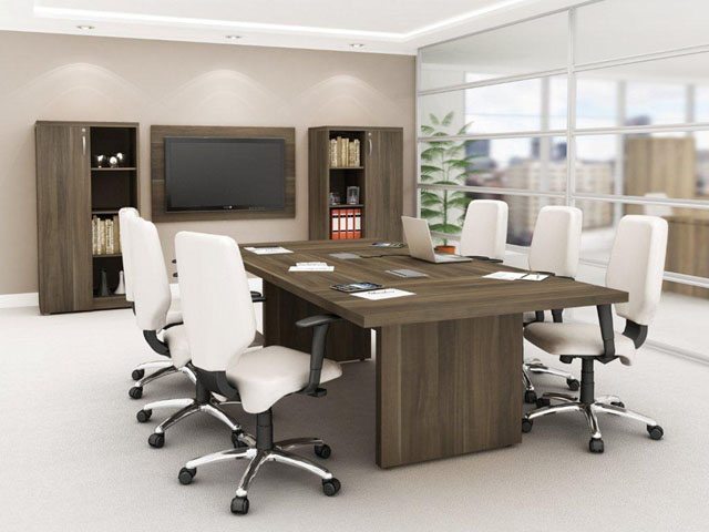 Mesa de Reunião Premium 40mm - Cadeiras Brancas