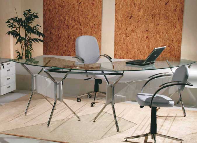 Mesa para escritório com tampo de vidro, móveis para escritório em SP