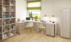 Home Office Com Estante Para Livros PR - Vista Geral