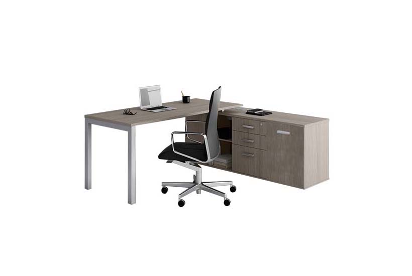 Mesa para Escritório em L com armário; SP