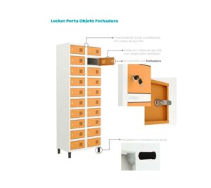 Locker Porta Objetos com fechadura; SP