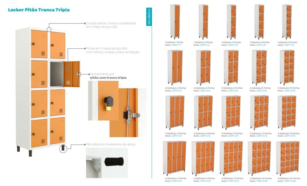 Roupeiro com pitão p cadeado; em SP