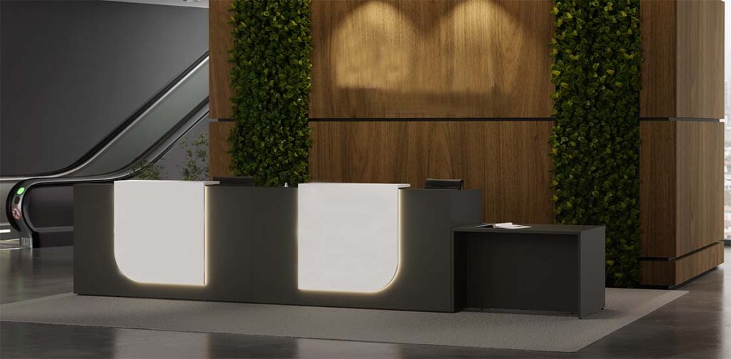Balcão Moderno de Atendimento e Recepção; custo-benefício
