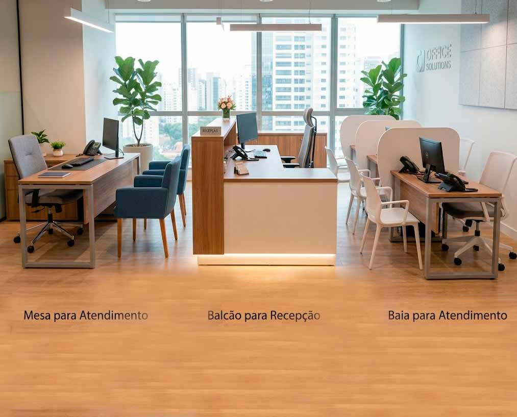 Mesa de atendimento, balcão de recepção ou baia de atendimento, qual a melhor opção
