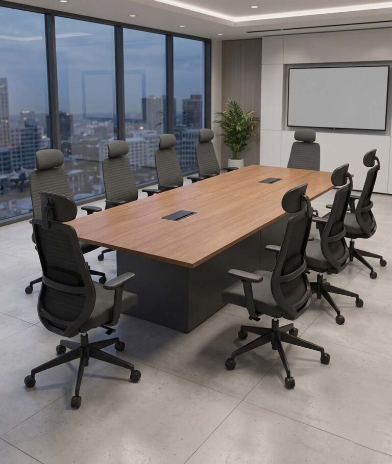 Mesa de Reunião com Base Caixa